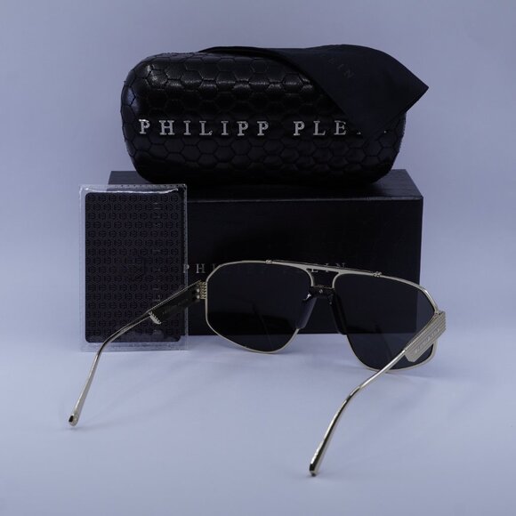 Philipp Plein SPP106M 0302 Aviator Sunglasses – Gold/Smoke - Picture 4 of 10